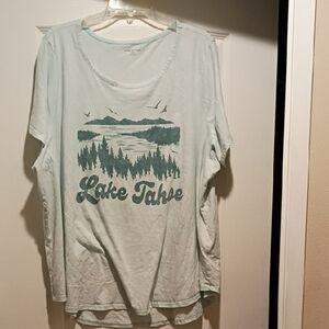 Graphic Women's Top - Light Blue